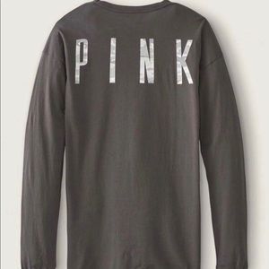 VS Pink everyday lounge campus tee in gray